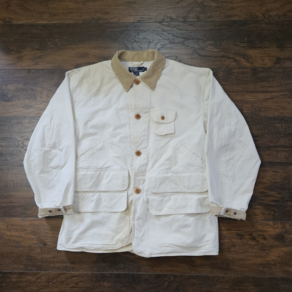 Polo Ralph Lauren canvas welding jacket. With corduroy collar  and cuffs